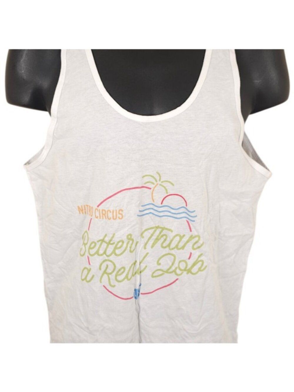 Nitro Circus Tank Top Mens Size Medium White Better Than A Real Job Made In USA
